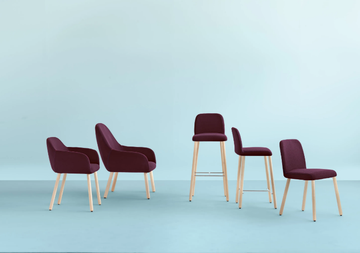 MYRA 658 - Upholstered fabric counter stool by Et al. - view 3
